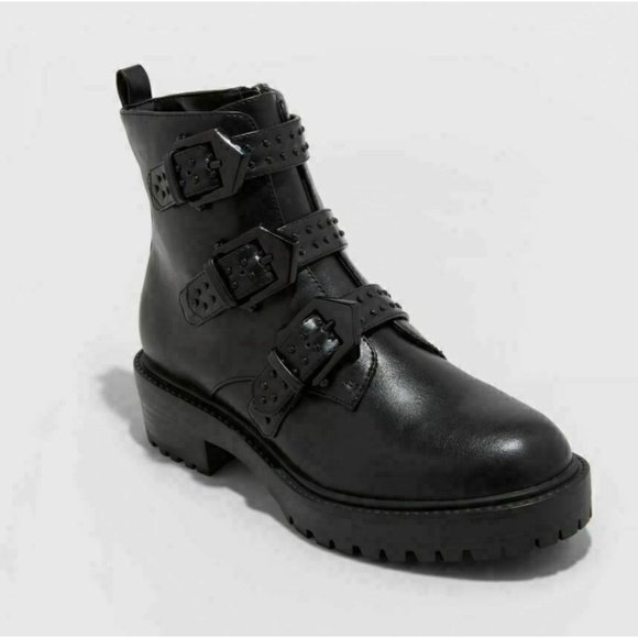 A New Day Women's Calypso Buckle Boots Side Zipper Black Size 12 New - Picture 1 of 3